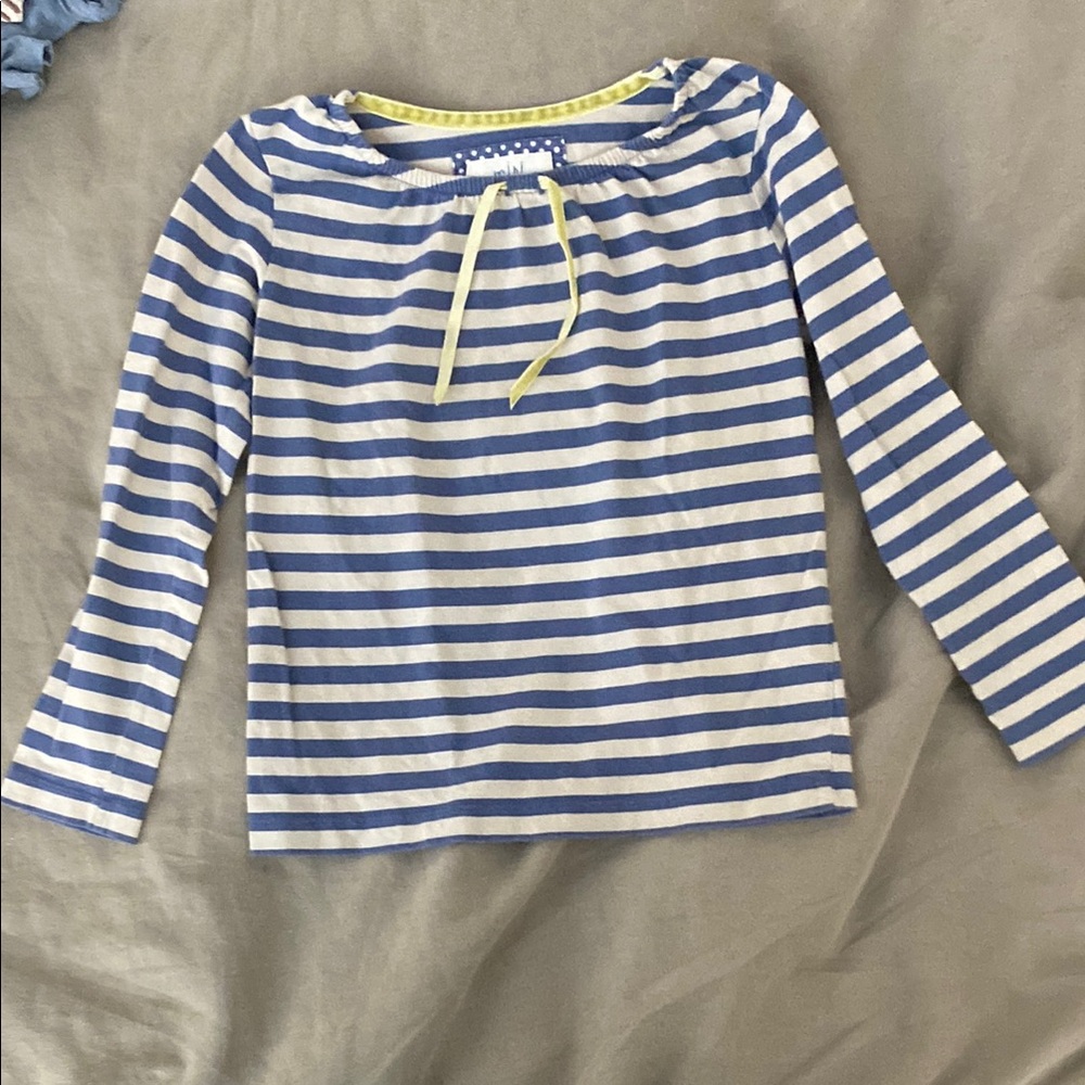 Mini Boden Blue and White Striped Kids Shirt